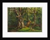 Woodland scene with rabbits Possibly by Sir Hubert von Herkomer