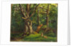 Woodland scene with rabbits Possibly by Sir Hubert von Herkomer