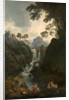A Waterfall with Bathers by Julius Caesar Ibbetson