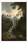 A Waterfall with Bathers by Julius Caesar Ibbetson
