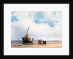 Beached Vessels and a Wagon, near Trouville, France by Richard Parkes Bonington