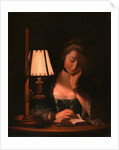 Woman Reading by a Paper-Bell Shade by Henry Robert Morland