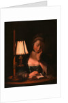 Woman Reading by a Paper-Bell Shade by Henry Robert Morland