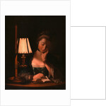 Woman Reading by a Paper-Bell Shade by Henry Robert Morland