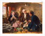 First Class - The Meeting. 'And at first meeting loved.' Railway journey, travel by train, by Abraham Solomon