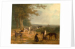 Nine Greyhounds in a Landscape by Jacques-Laurent Agasse