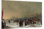 Frost on the Thames The Thames Frozen Over, near the Tower of London, London Samuel Collings by Samuel Collings