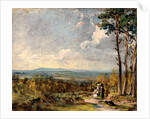 Hampstead Heath, London, Looking Towards Harrow A View on Hampstead Heath with Figures in the Foreground by John Constable