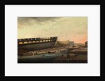 Heaving up His Majesty's Frigate 'Diana' at Blackburn's Yard, near Plymouth by John Rogers