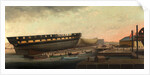 Heaving up His Majesty's Frigate 'Diana' at Blackburn's Yard, near Plymouth by John Rogers