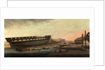 Heaving up His Majesty's Frigate 'Diana' at Blackburn's Yard, near Plymouth by John Rogers