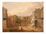 Street Scene in Chorley, Lancashire, with a view of Chorley Hall by John Bird of Liverpool