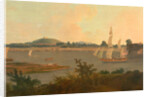 Pinnace sailing down the Ganges past Monghyr Fort Ganges Landscape by Thomas Daniell