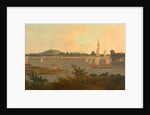 Pinnace sailing down the Ganges past Monghyr Fort Ganges Landscape by Thomas Daniell