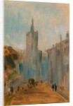 Street with Church and Figures by Anonymous