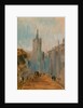 Street with Church and Figures by Anonymous