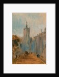 Street with Church and Figures by Anonymous