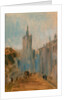 Street with Church and Figures by Anonymous