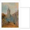 Street with Church and Figures by Anonymous