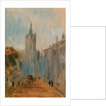 Street with Church and Figures by Anonymous