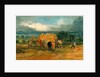 A Harvest Scene with Workers Loading Hay on to a Farm Wagon by James Ward