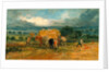 A Harvest Scene with Workers Loading Hay on to a Farm Wagon by James Ward