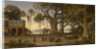 Moonlit Scene of Indian Figures and Elephants among Banyan Trees by Auguste Borget