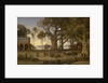 Moonlit Scene of Indian Figures and Elephants among Banyan Trees by Auguste Borget