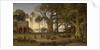 Moonlit Scene of Indian Figures and Elephants among Banyan Trees by Auguste Borget