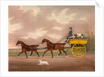 A Gentleman Driving Tandem to a Jaunting Car Going to Church by Edwin W. Cooper of Beccles