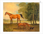 Broodmare with Foal, and a Terrier by Benjamin Marshall