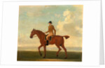 One of Four Portraits of Horses - a Chestnut Racehorse with Jockey Up by James Seymour