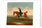One of Four Portraits of Horses - a Chestnut Racehorse Exercised by a Trainer in a Blue Coat by James Seymour
