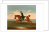 One of Four Portraits of Horses - a Chestnut Racehorse Exercised by a Trainer in a Blue Coat by James Seymour
