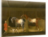 The Stables and Two Famous Running Horses belonging to His Grace, the Duke of Bolton Two Horses in a Stable with a Groom Two Horses and a Groom in a Stable by James Seymour