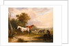 Horses Grazing: a Grey Stallion Grazing with Mares in a Meadow by Calcraft Turner