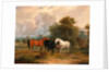 Horses Grazing: Mares and Foals in a Field by Calcraft Turner