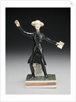 Ceramic Dr. Syntax: standing, with a book in one hand and arms outstretched by Anonymous