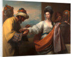 Isaac's servant tying the bracelet on Rebecca's arm by Benjamin West
