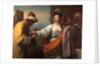 Isaac's servant tying the bracelet on Rebecca's arm by Benjamin West