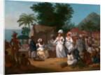 A Linen Market with a Linen-stall and Vegetable Seller in the West Indies by Agostino Brunias