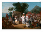 A Linen Market with a Linen-stall and Vegetable Seller in the West Indies by Agostino Brunias