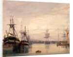 French harbor scene by Anonymous