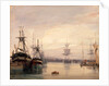 French harbor scene by Anonymous