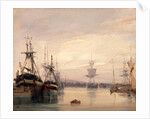French harbor scene by Anonymous