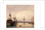 French harbor scene by Anonymous