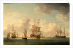 English Ships Under Sail in a Very Light Breeze by Charles Brooking