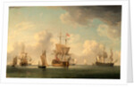 English Ships Under Sail in a Very Light Breeze by Charles Brooking