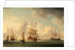 English Ships Under Sail in a Very Light Breeze by Charles Brooking