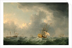 English Ships Running before a Gale by Charles Brooking